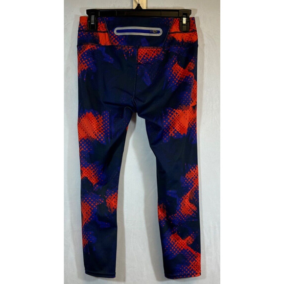 Athleta sonar mesh crop leggings red blue print womens S Capri Athletic A28 + - Picture 4 of 7